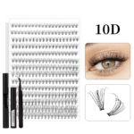 Customized export cross-border best-selling style false eyelash set 30D40D kit Diy cluster s lashe - DIY10P Black Set