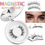 Magnetic False Eyelashes Integrated Case Glue-Free Magnetic Lashes Natural Thick Reusable Factory Wholesale - Single-layer white cy-sunflower