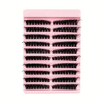 Cross-border best-selling false eyelashes 60D single cluster segmented self-lashing 3D thick curly fluffy cluster large capacity - Pink tray ten rows