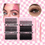 30P-100P Mixed Eyelash Book Wholesale Factory Single Cluster Natural Clear Segmented Idol False Eyelashes Curled - A12-Eyelash Book Set (696 Clusters)