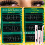 European and American cross-border best-selling false eyelash set 30D-100D large capacity mixed DIY eyelash book source factory - 40D/60D/80D eyelash book + glue + tweezers + adhesive remover