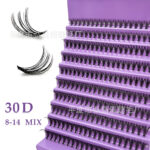 Cross-border bestseller 30-100D cluster lashes, factory stable supply, European and American segmented curly - 30D cluster lashes (purple base box)