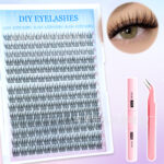 European and American cross-border bestseller, Amazon hot-selling triple fishtail false eyelash set, hot-melt cluster lashes from source factory - Triple Fishtail + Glue + Tweezers