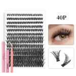 Customized export cross-border best-selling style false eyelash set 30D40D kit Diy cluster s lashe - DIY40P Pink Set