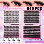 30D/40D/60D/80D Mixed 32 Rows Eyelash Book False Eyelashes Factory Stable Supply Fluffy Dense Style - 3468 Pink Card Compact