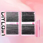 European and American cross-border false eyelash book large capacity Amazon mixed single cluster segmented flower eyelashes Middle East eyelashes with glue - A09 3D fluffy eyelashes