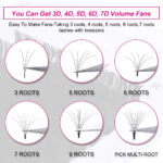 Single flat lashes for planting and lash extension, cross-border, double-tipped air flat lashes, densely arranged with curl, flatness, and dense arrangement - Customizable brand logo OEM manufacturing
