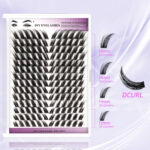 European and American cross-border new 168 clusters slanting single cluster flower lashes natural soft self-lamination segmented DIY eyelash set - XF-1