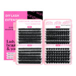 80D200D Fluffy Messy Segmented Doll Lashes 5D 3D Multi-Layer Extension 10-18mm Thick False Eyelashes Lash Book - A14 Single Box (No Box)
