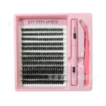 EU-US Cross-Border Best-Selling False Eyelashes 30D 40D 50D Segmented Hot-Melt Flare Lash Set 200 Clusters Voluminous 3D DIY - 50D Eyelash Kit DIY Card