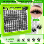 DIY segment false eyelash set, source super factory, cross-border spot direct shipping, wholesale supported, one-stop supply - SET-120 clusters [Green]
