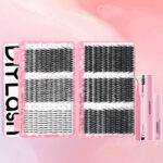 European and American cross-border false eyelash book large capacity Amazon mixed single cluster segmented flower eyelashes Middle East eyelashes with glue - A06 eyelash book set