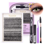 Cross-border best-selling DIY segment false eyelashes kit with dual-head glue and large capacity single-cluster false eyelashes gift box design - 30/40 Purple Round Window Gift Set