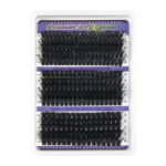 300 clusters large capacity 80D100D120D dense European and American fluffy segmented hot melt lash cluster - 60/80/100P single box