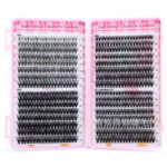 Hot Melt 30D/40D/50D False Lashes 32 Rows Lash Book D Curl Volume Mixed Thick Segmented - Pink grid lash book 3544