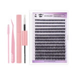 Cross-border best-selling DIY segment false eyelashes kit with dual-head glue and large capacity single-cluster false eyelashes gift box design - 30P pink tools