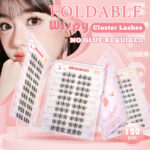 Large Capacity No-Glue False Eyelashes Fox Style Self-Application Segmented Clumps Sunflower Fishtail Lazy Person Lash Book for Beginners - Fire Flow Comb