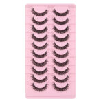 Large capacity pair of small devil internet celebrity cos comic false eyelashes, whole strip black stem, supportive, wholesale, Qingdao eye tail - DH06-01