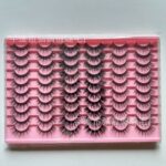European and American cross-border bestseller, large capacity, paired lashes, European and American style false eyelashes, 30 pairs per pack, thick, natural, curled, from the source factory. - Pink 2