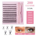 Cross-border trade 5-row 10P 20P 30P 40P hot-melt false eyelashes self-application, long and curly, direct from source factory - 30p