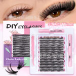 Hot-selling Amazon cross-border EU/US fake eyelash set 30D 40D 50D 60D 80D single-cluster 3D hot-melt flower lashes - 50D Square Box Set