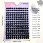 Cross-border 40D brown segment false eyelashes mixed DIY large capacity thick curly self-lash hot melt cluster manufacturer - Purple 14 rows W02