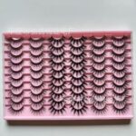 European and American cross-border bestseller, large capacity, paired lashes, European and American style false eyelashes, 30 pairs per pack, thick, natural, curled, from the source factory. - Pink 4