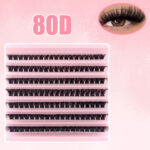 Cross-border 40D brown segment false eyelashes mixed DIY large capacity thick curly self-lash hot melt cluster manufacturer - 80D 7 rows MIX