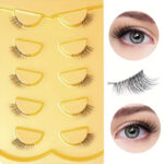 Half-eye false eyelashes 3D cross-border false eyelashes cat eye natural thick eye tail lengthening one-piece false eyelashes transparent stem - MO-Y