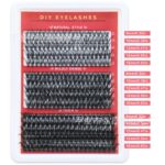 EU/US Cross-border False Eyelash Set 30D 50D 60D 80D Natural Thick DIY False Eyelashes 300 Clusters Large Capacity - 30D50D80D Red Card White Base