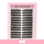Cross-border 40D brown segment false eyelashes mixed DIY large capacity thick curly self-lash hot melt cluster manufacturer - 40D 12 rows MIX