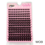Hot-selling in Europe and America D-curve DIY single-cluster volume lashes large-capacity self-lash extension curly thick mixed-style false eyelashes wholesale - 14-compartment folding box, pink eyes folding box