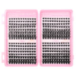 European and American cross-border eyelash book DIY segmented D-curl false eyelashes simulation hot melt cluster lashes self-lash extension kit - JMS-384 cluster 32 rows [T50] ORR pink eyelash book (cross-border image package, private message customer service)