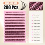 Cross-border 40D brown segment false eyelashes mixed DIY large capacity thick curly self-lash hot melt cluster manufacturer - 40D10-row MIX