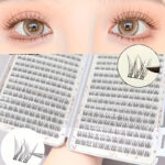 Cross-border DIY segmented eyelash book set, natural thick and curly, self-lashing cluster lashes, 32 rows, large capacity false eyelashes - Triple fishtail mix