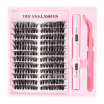 EU-US Cross-Border Best-Selling False Eyelashes 30D 40D 50D Segmented Hot-Melt Flare Lash Set 200 Clusters Voluminous 3D DIY - 80D Size False Eyelashes Set DIY Card