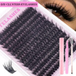 Wholesale source factory European and American dense single cluster D curl segmented mixed-race fluffy soft lightweight eyelash extension imitation - Fluffy soft 80P flower paper card set