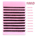 Cross-border bestseller 30-100D cluster lashes, factory stable supply, European and American segmented curly - 100D cluster lashes (pink base box)