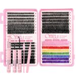 Colorful DIY Cluster False Eyelashes Lash Book Glue Tool Set Russia TikTok Hot Selling Cross-border Wholesale - JMS-640 Cluster [30+40+50+Colorful Lashes] + Glue Tool Set
