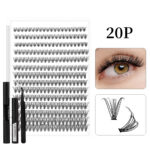 Customized export cross-border best-selling style false eyelash set 30D40D kit Diy cluster s lashe - DIY20P Black Set