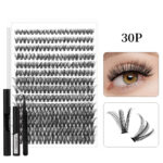 Customized export cross-border best-selling style false eyelash set 30D40D kit Diy cluster s lashe - DIY30P Black Set