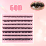 Cross-border 40D brown segment false eyelashes mixed DIY large capacity thick curly self-lash hot melt cluster manufacturer - 60D 7 rows MIX