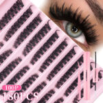 Cross-border Amazon DIY single-cluster segmented fluffy false eyelash set, thick style, hot-melt self-lash extension, 10 rows - Washboard 80P slant-eye set