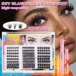 24 Rows Cross-border Hot-selling DIY Cluster Lashes False Eyelashes Mixed Assortment Set for Export - J11/40P/T50 Combo Set + Tweezers + Double-ended Glue