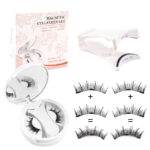 Amazon Best-Selling Eyelash All-in-One Box 3D Hard Stem European and American Thick Magnetic Eyelashes One-Piece Clip Set - White All-in-One Box + Clip